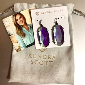 KS navy gunmetal esme earrings